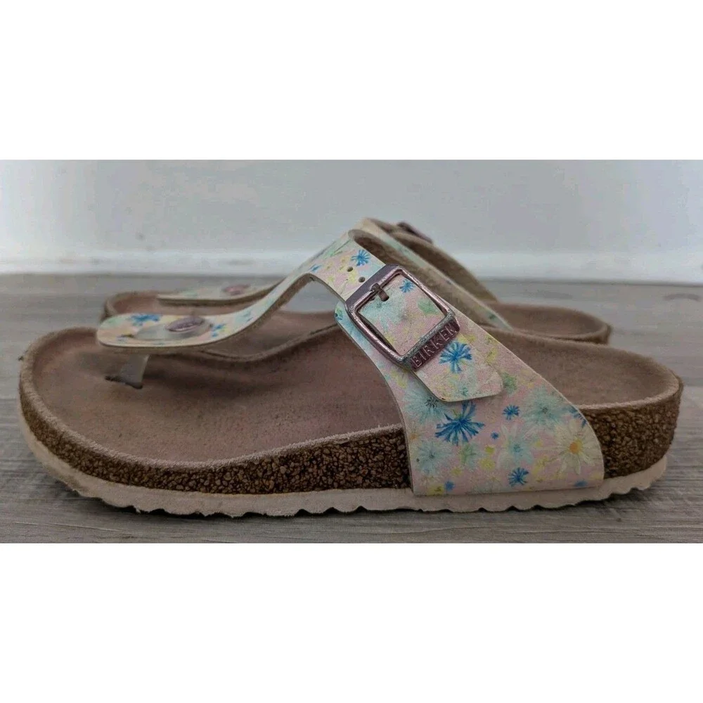 Birkenstock Girls Gizeh Kids Sz 2 Pink Little Kid Sandals Shoes Size 33 Floral